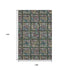 9' X 12' Fern Green Purple And Teal Medallion Washable Area Rug With UV Protection