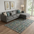 9' X 12' Fern Green Purple And Teal Medallion Washable Area Rug With UV Protection