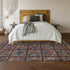 8' X 10' Rust Purple And Teal Medallion Washable Area Rug With UV Protection