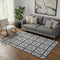5' X 8' Black And Ivory Medallion Washable Area Rug With UV Protection