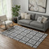 5' X 8' Black And Ivory Medallion Washable Area Rug With UV Protection