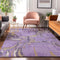 9' X 12' Lavender Beige And Gray Geometric Washable Area Rug With UV Protection