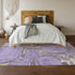9' X 12' Lavender Beige And Gray Geometric Washable Area Rug With UV Protection