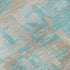 8' Teal Taupe And Beige Geometric Washable Round Rug With UV Protection