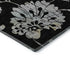 5' X 8' Black Silver And Beige Floral Washable Area Rug With UV Protection