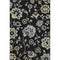 8' X 10' Black Silver And Beige Floral Washable Area Rug With UV Protection