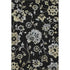 9' X 12' Black Silver And Beige Floral Washable Area Rug With UV Protection