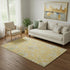 5' X 8' Gold And Silver Floral Washable Area Rug With UV Protection