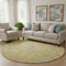 8' Gold And Silver Floral Washable Round Rug With UV Protection