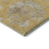 8' Gold And Silver Floral Washable Round Rug With UV Protection