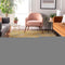 8' X 10' Gold And Silver Floral Washable Area Rug With UV Protection