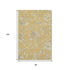 8' X 10' Gold And Silver Floral Washable Area Rug With UV Protection