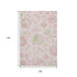 9' X 12' Pink And Green Floral Washable Area Rug With UV Protection