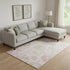9' X 12' Pink And Green Floral Washable Area Rug With UV Protection