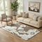 5' X 8' Brown And Ivory Floral Washable Area Rug With UV Protection