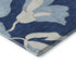 5' X 8' Navy Blue And Ivory Floral Washable Area Rug With UV Protection
