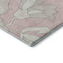8' Pink And Ivory Floral Washable Round Rug With UV Protection