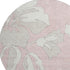 8' Pink And Ivory Floral Washable Round Rug With UV Protection