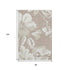 8' X 10' Taupe And Ivory Floral Washable Area Rug With UV Protection