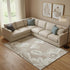 8' X 10' Taupe And Ivory Floral Washable Area Rug With UV Protection