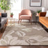 8' X 10' Taupe And Ivory Floral Washable Area Rug With UV Protection