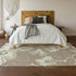 8' X 10' Taupe And Ivory Floral Washable Area Rug With UV Protection