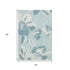 5' X 8' Teal And Ivory Floral Washable Area Rug With UV Protection