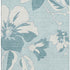 8' X 10' Teal And Ivory Floral Washable Area Rug With UV Protection
