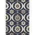 5' X 8' Black And Ivory Medallion Washable Area Rug With UV Protection