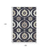9' X 12' Black And Ivory Medallion Washable Area Rug With UV Protection
