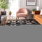 9' X 12' Black And Ivory Medallion Washable Area Rug With UV Protection