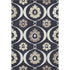 9' X 12' Black And Ivory Medallion Washable Area Rug With UV Protection