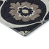 9' X 12' Black And Ivory Medallion Washable Area Rug With UV Protection