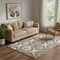 5' X 8' Brown Beige And Ivory Medallion Washable Area Rug With UV Protection