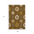 9' X 12' Coffee Gold And Beige Medallion Washable Area Rug With UV Protection