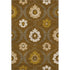 9' X 12' Coffee Gold And Beige Medallion Washable Area Rug With UV Protection