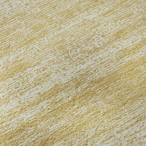 5' X 8' Gold And Ivory Striped Washable Area Rug With UV Protection