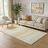 5' X 8' Gold And Ivory Striped Washable Area Rug With UV Protection