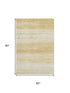 5' X 8' Gold And Ivory Striped Washable Area Rug With UV Protection