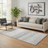 5' X 8' Gray And Silver Striped Washable Area Rug With UV Protection