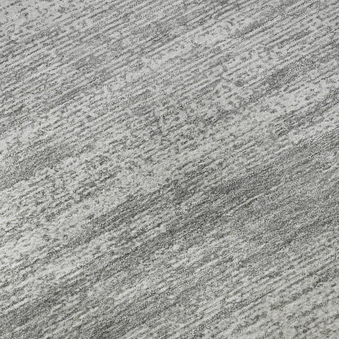 5' X 8' Gray And Silver Striped Washable Area Rug With UV Protection