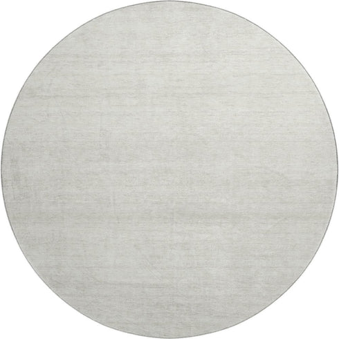 8' Ivory And Beige Striped Washable Round Rug With UV Protection