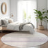 8' Lavender And Ivory Striped Washable Round Rug With UV Protection
