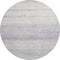 8' Lavender And Ivory Striped Washable Round Rug With UV Protection
