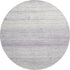 8' Lavender And Ivory Striped Washable Round Rug With UV Protection