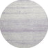 8' Lavender And Ivory Striped Washable Round Rug With UV Protection