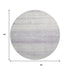 8' Lavender And Ivory Striped Washable Round Rug With UV Protection