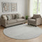 8' Silver And Gray Striped Washable Round Rug With UV Protection