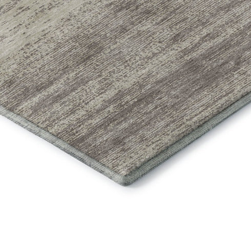 8' X 10' Taupe And Beige Striped Washable Area Rug With UV Protection