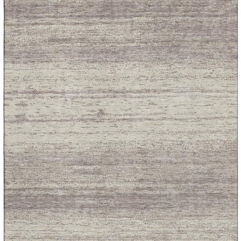 8' X 10' Taupe And Beige Striped Washable Area Rug With UV Protection